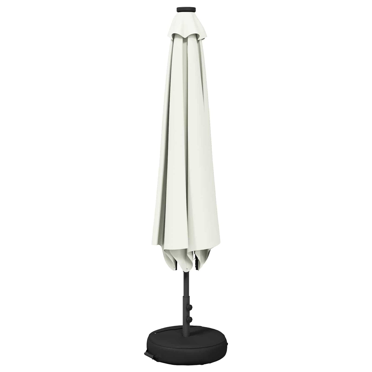 Garden Parasol with LED Lights and Base 230 x 230 cm Polyester