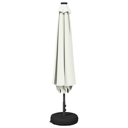 Garden Parasol with LED Lights and Base 230 x 230 cm Polyester