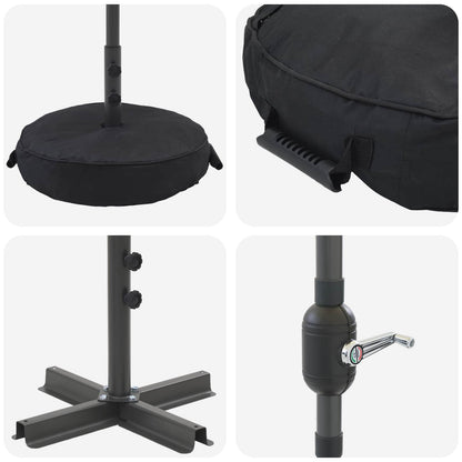Garden Parasol with LED Lights and Base 230 x 230 cm Polyester