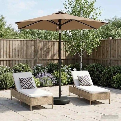 Garden Parasol with LED Lights and Base 230 x 230 cm Polyester