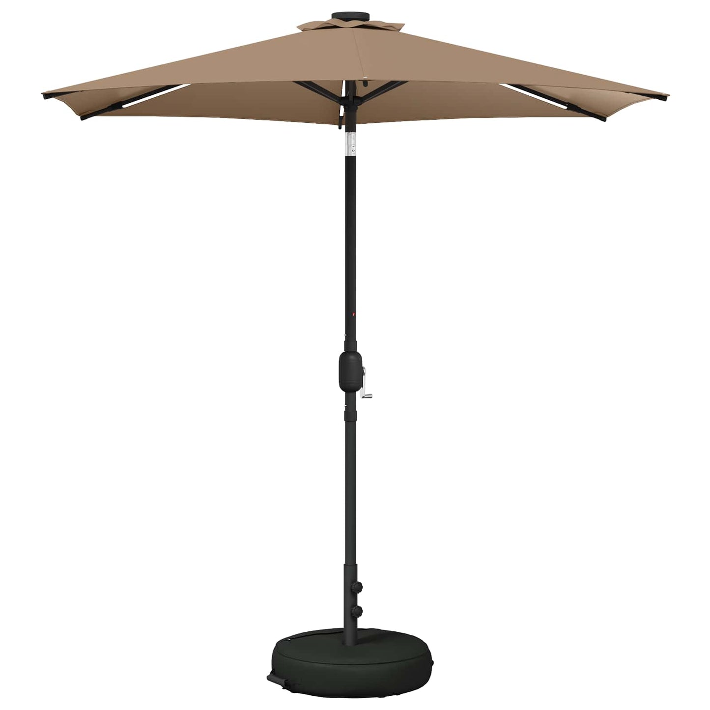 Garden Parasol with LED Lights and Base 230 x 230 cm Polyester