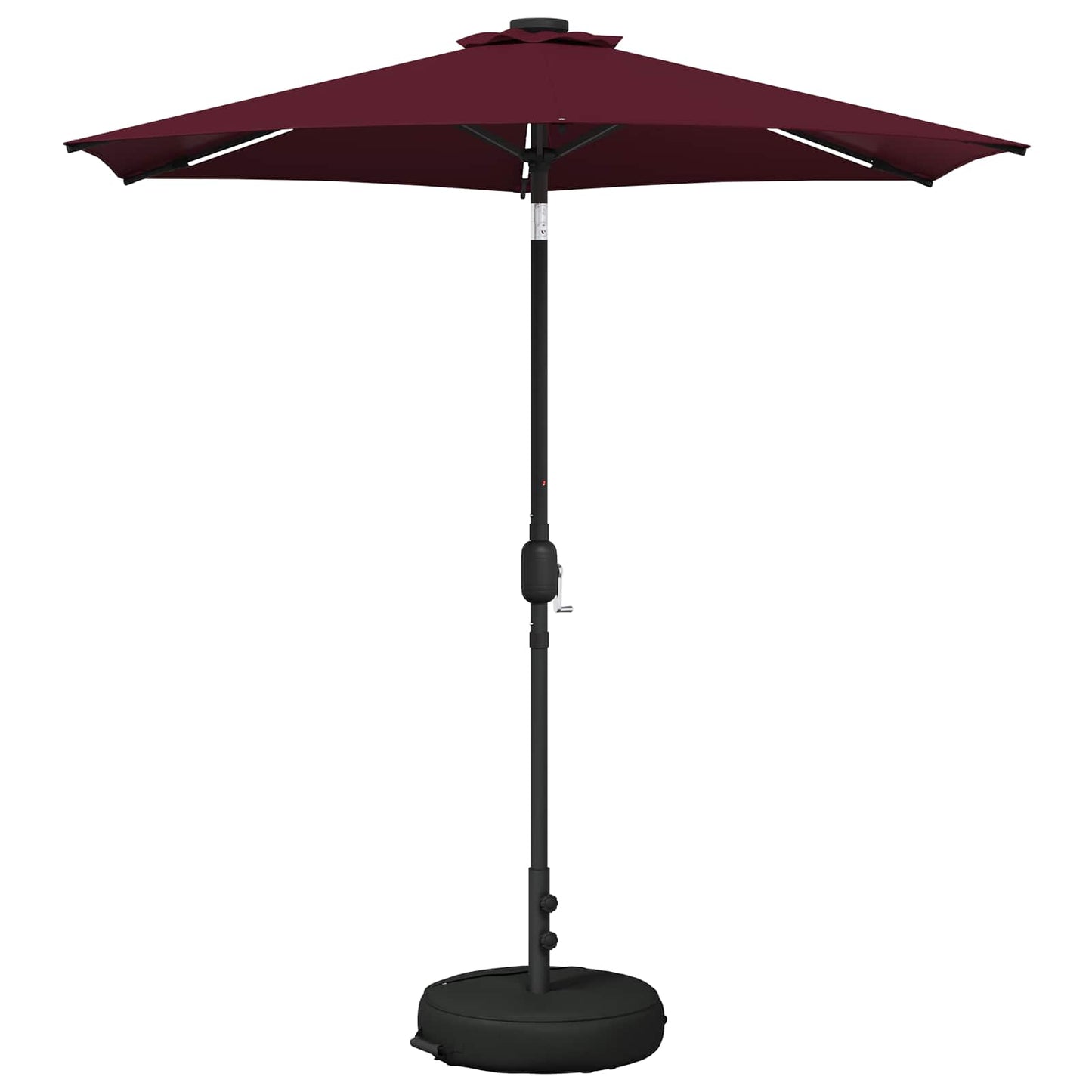 Garden Parasol with LED Lights and Base 230 x 230 cm Polyester