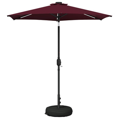 Garden Parasol with LED Lights and Base 230 x 230 cm Polyester