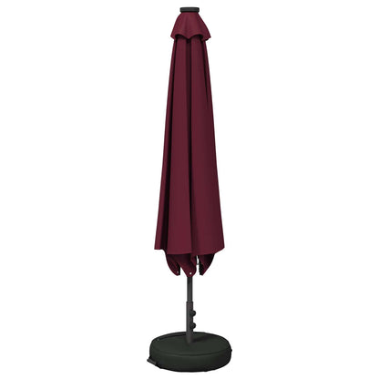 Garden Parasol with LED Lights and Base 230 x 230 cm Polyester