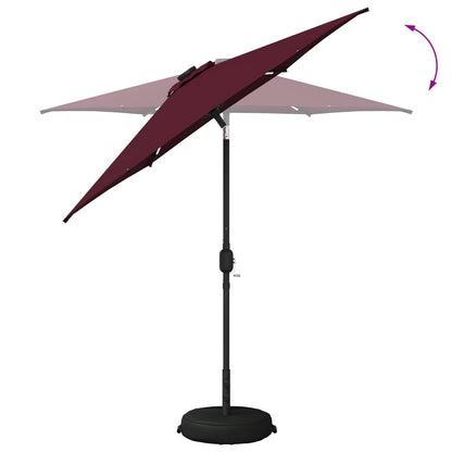 Garden Parasol with LED Lights and Base 230 x 230 cm Polyester