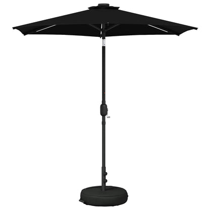 Garden Parasol with LED Lights and Base 230 x 230 cm Polyester