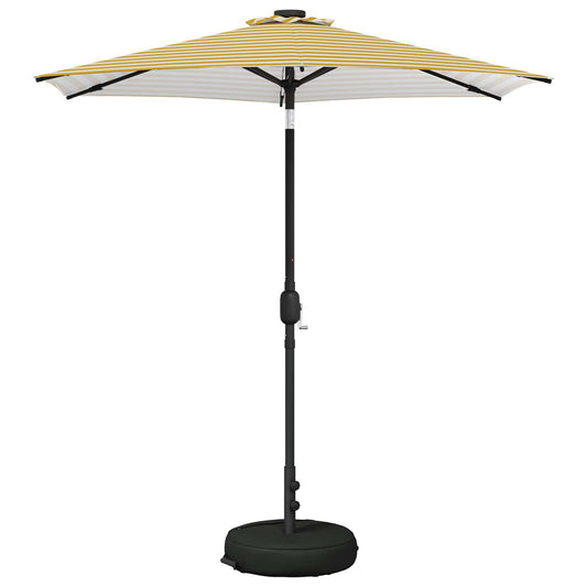 Garden Parasol with LED Lights and Base 230 x 230 cm Polyester