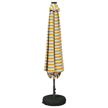 Garden Parasol with LED Lights and Base 230 x 230 cm Polyester