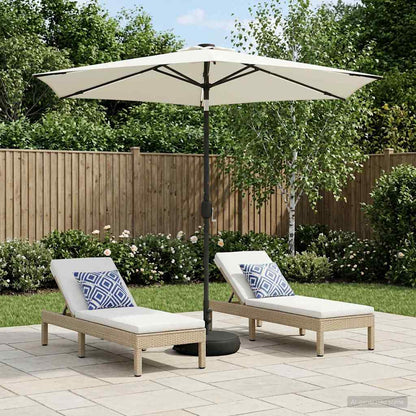 Garden Parasol with LED Lights and Base 270 x 270 cm Polyester
