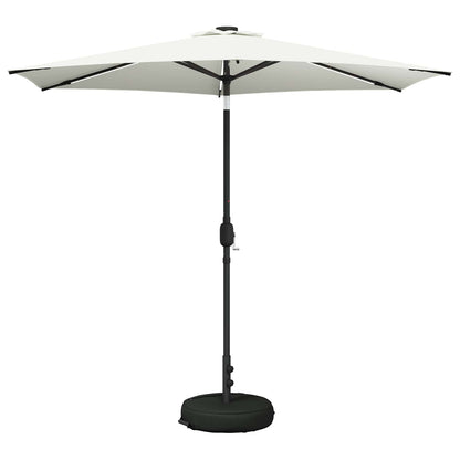 Garden Parasol with LED Lights and Base 270 x 270 cm Polyester