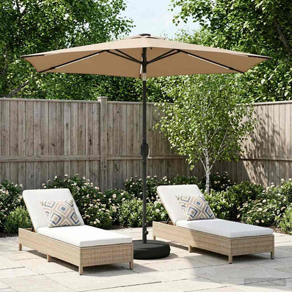 Garden Parasol with LED Lights and Base 270 x 270 cm Polyester