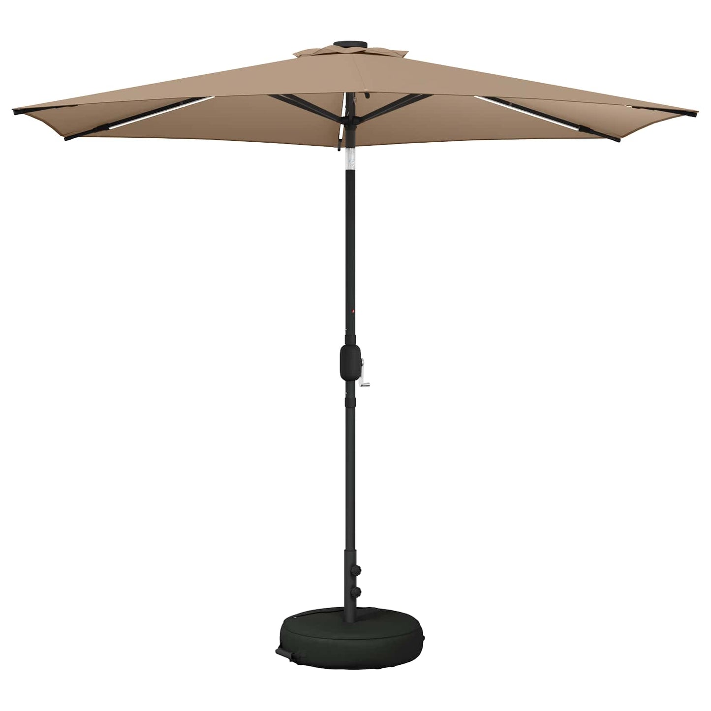 Garden Parasol with LED Lights and Base 270 x 270 cm Polyester