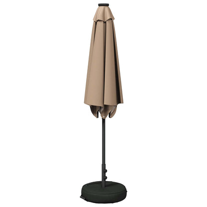 Garden Parasol with LED Lights and Base 270 x 270 cm Polyester