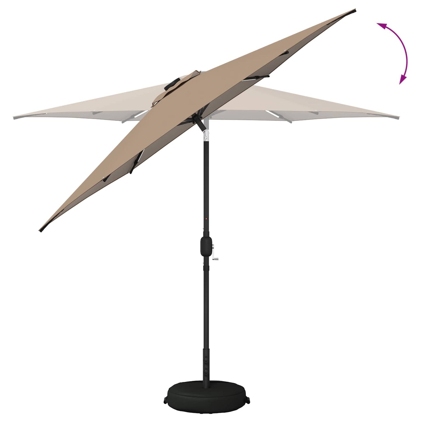 Garden Parasol with LED Lights and Base 270 x 270 cm Polyester