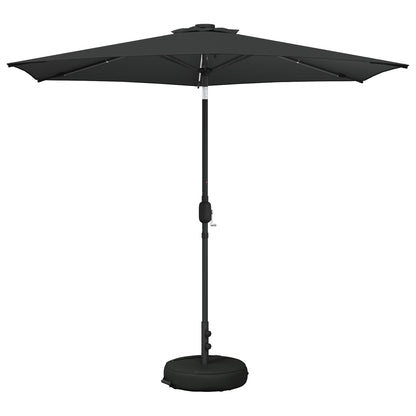 Garden Parasol with LED Lights and Base 270 x 270 cm Polyester