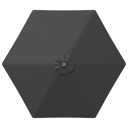 Garden Parasol with LED Lights and Base 270 x 270 cm Polyester