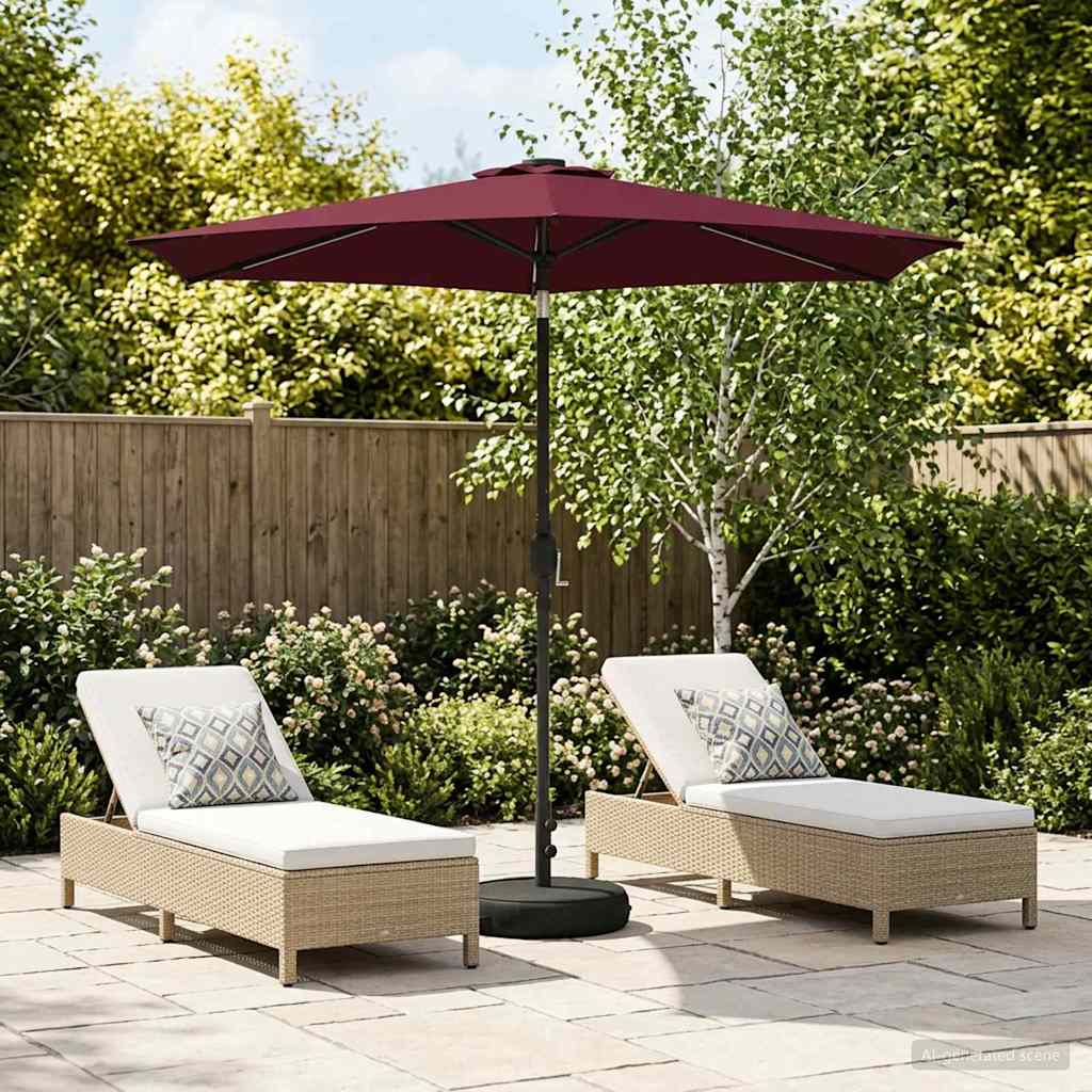 Garden Parasol with LED Lights and Base 270 x 270 cm Polyester