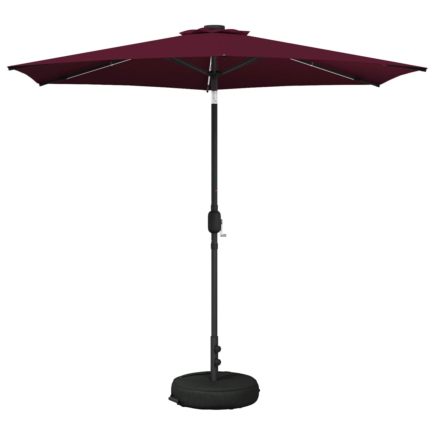 Garden Parasol with LED Lights and Base 270 x 270 cm Polyester