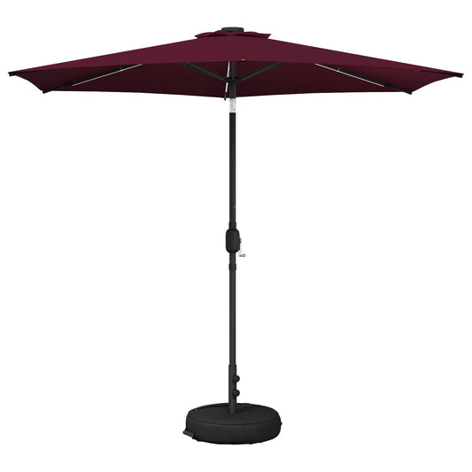 Garden Parasol with LED Lights and Base 270 x 270 cm Polyester
