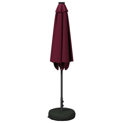 Garden Parasol with LED Lights and Base 270 x 270 cm Polyester