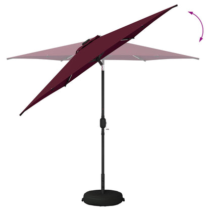 Garden Parasol with LED Lights and Base 270 x 270 cm Polyester