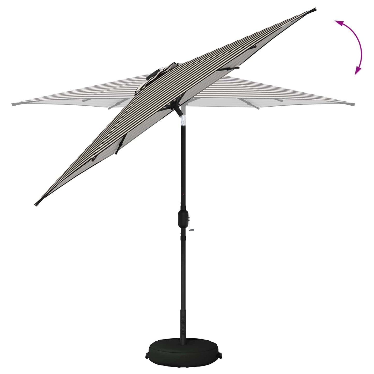 Garden Parasol with LED Lights and Base 270 x 270 cm Polyester