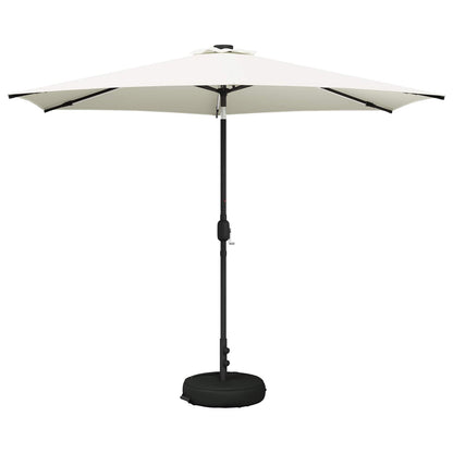Garden Parasol with LED Lights and Base 300 x 300 cm Polyester