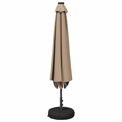 Garden Parasol with LED Lights and Base 300 x 300 cm Polyester