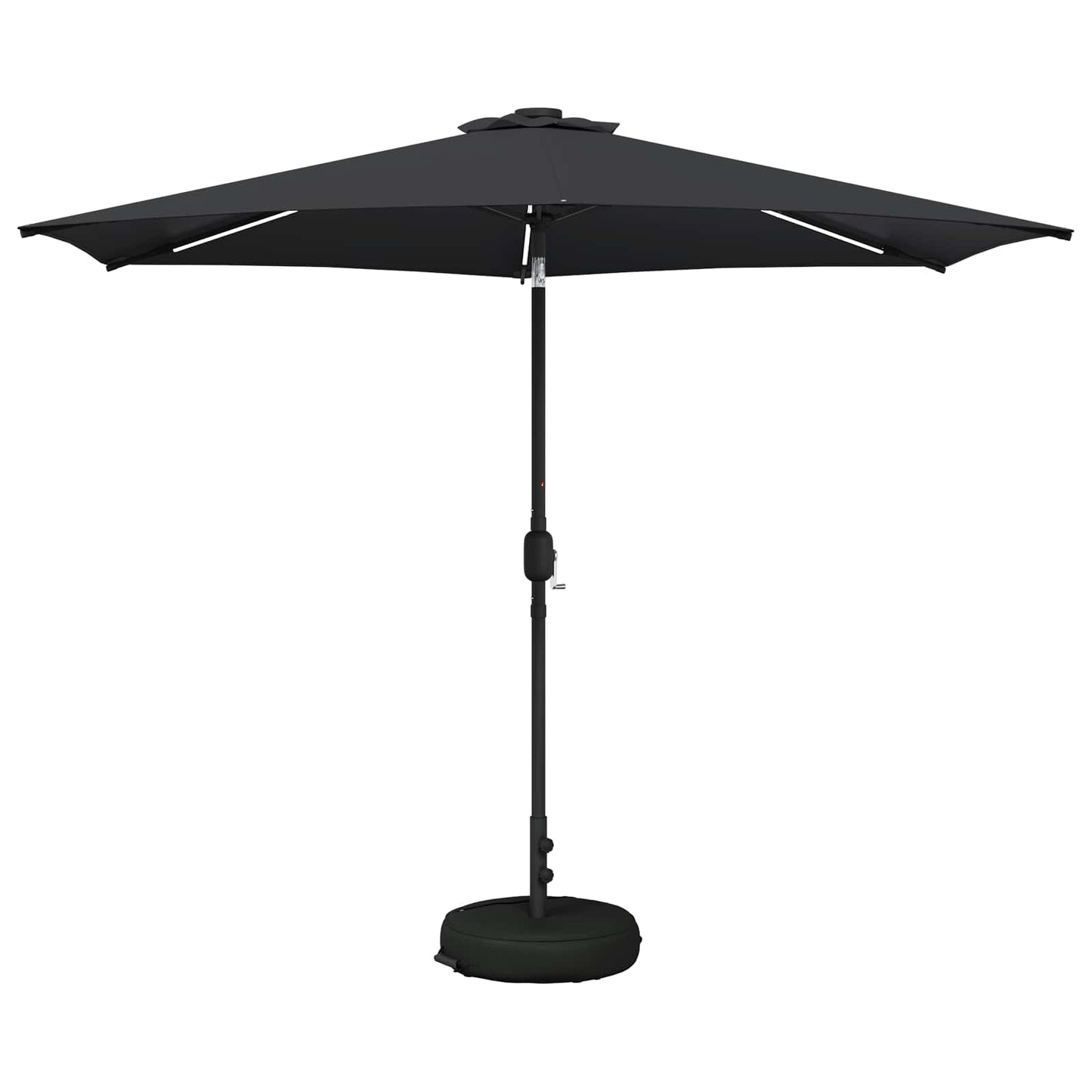Garden Parasol with LED Lights and Base 300 x 300 cm Polyester