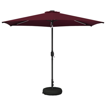 Garden Parasol with LED Lights and Base 300 x 300 cm Polyester