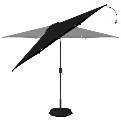 Garden Parasol with LED Lights and Base 300 x 300 cm Polyester