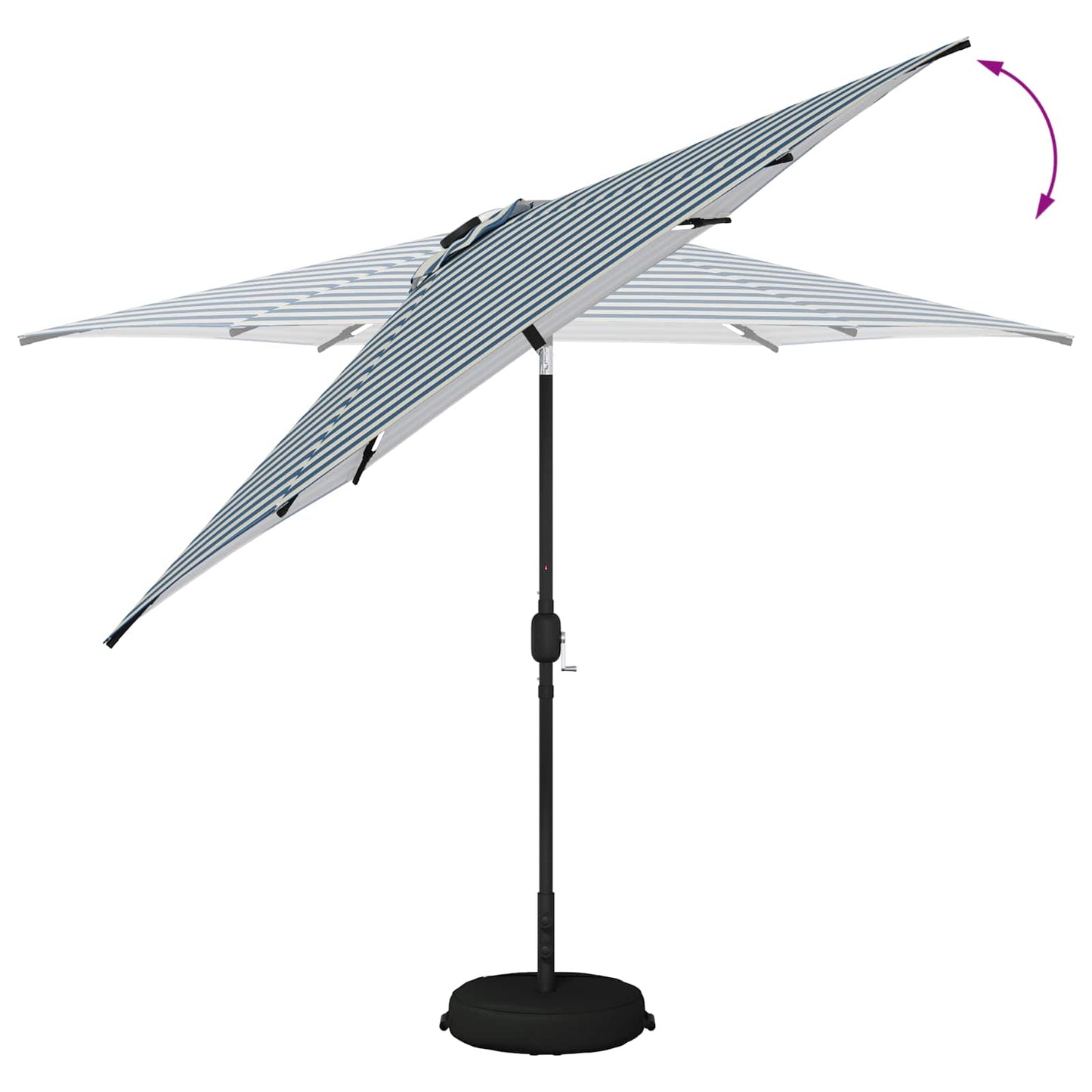 Garden Parasol with LED Lights and Base 300 x 300 cm Polyester