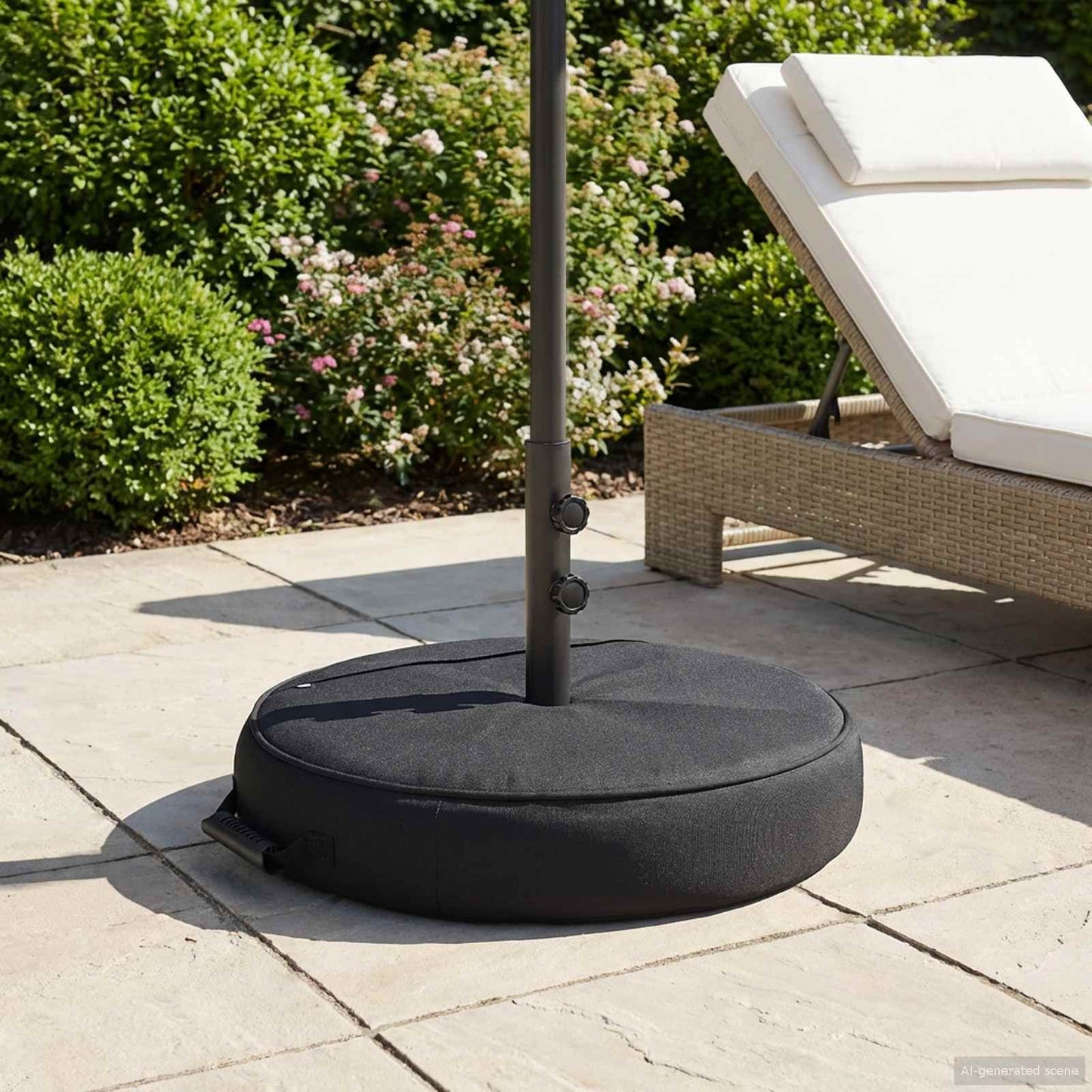 Patio Umbrella Base 60 x 60 cm Steel Black