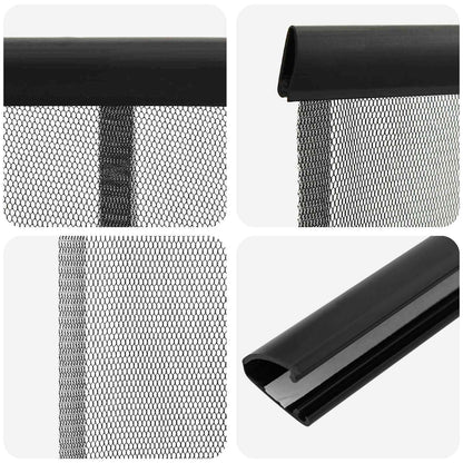 Insect Door Screen with Mesh Curtain Black 70 x 220 cm