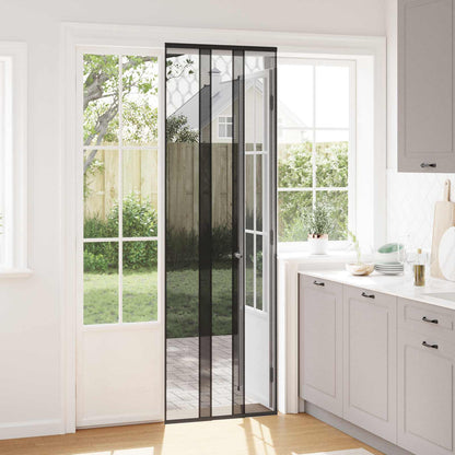 Insect Door Screen with Mesh Curtain Black 70 x 220 cm