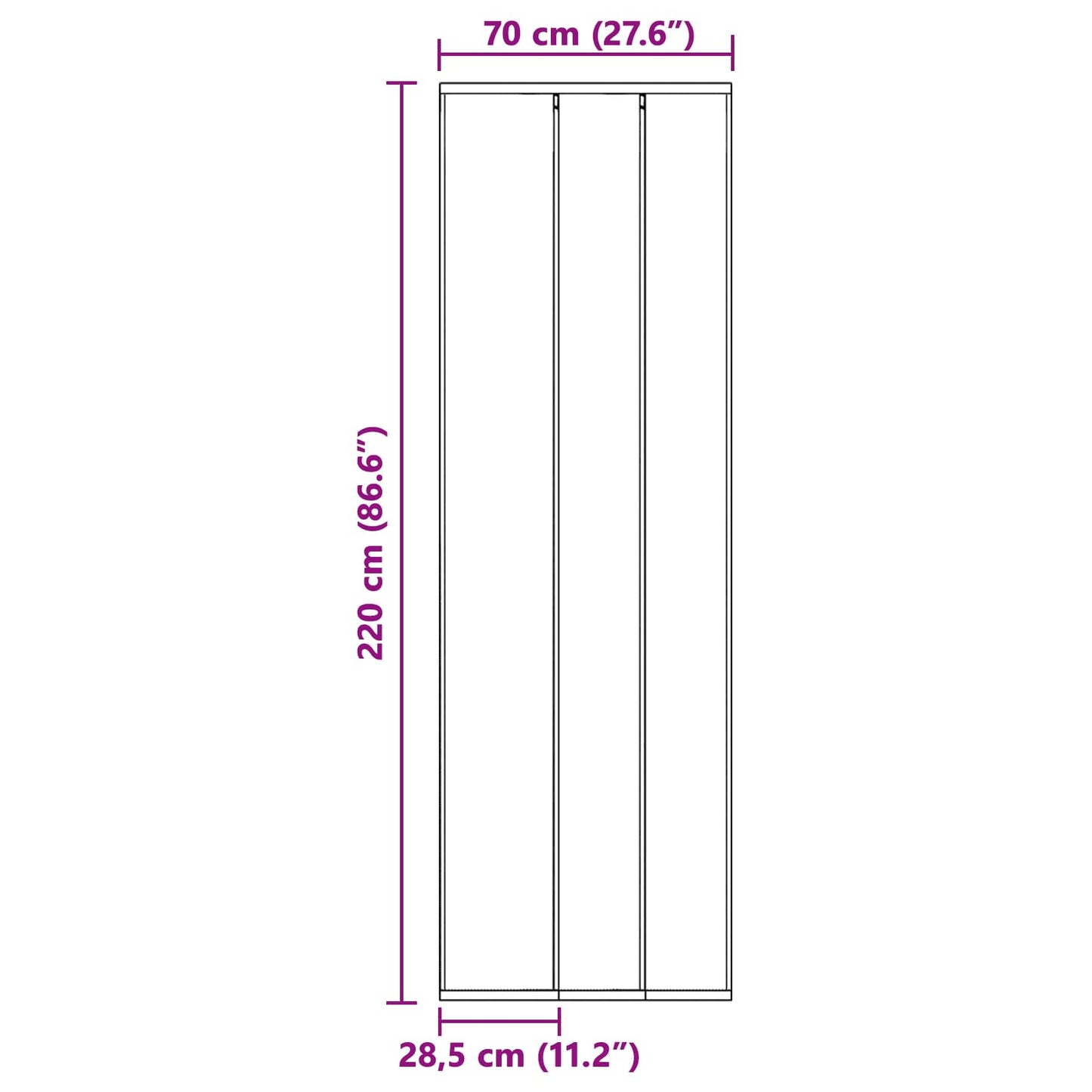 Insect Door Screen with Mesh Curtain Black 70 x 220 cm