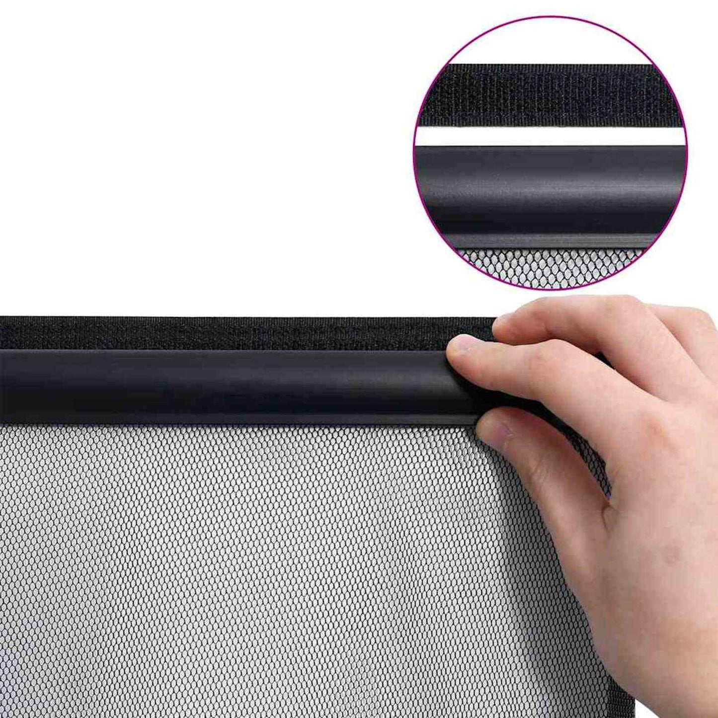 Insect Door Screen with Mesh Curtain Black 80 x 220 cm