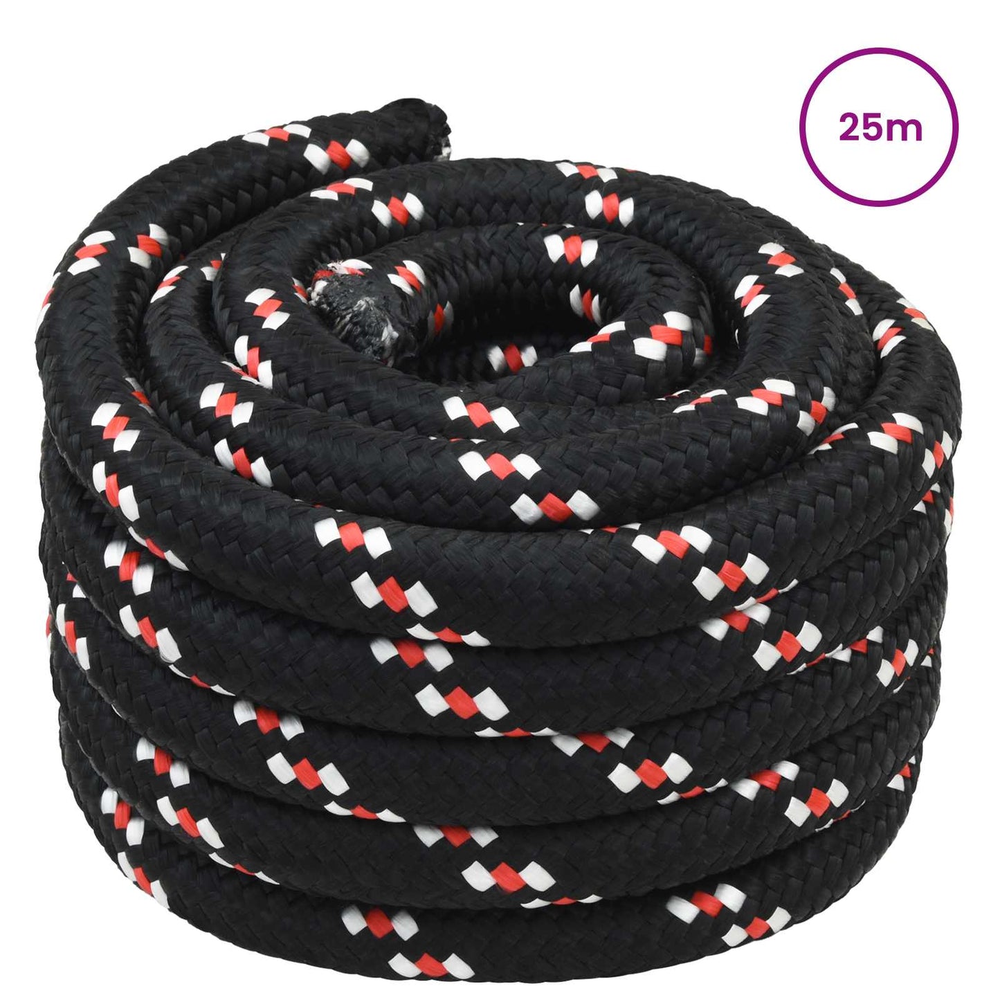 Boat Rope 25 m 4 Black and Red PP