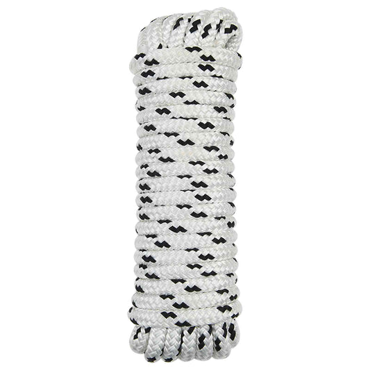 Boat Rope 10 mm 6 m White and Black Polyester