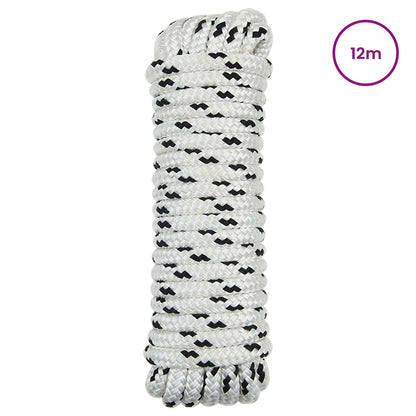 Boat Rope 12 m 1.2 White and Black Polyester