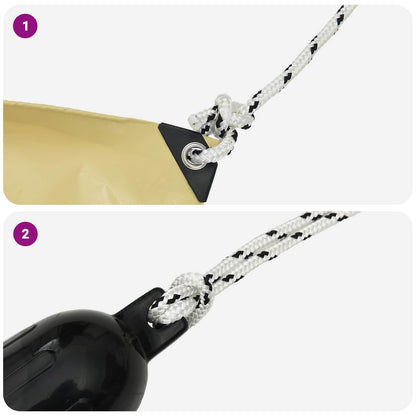 Boat Rope 9 m 1.6 White and Black Polyester