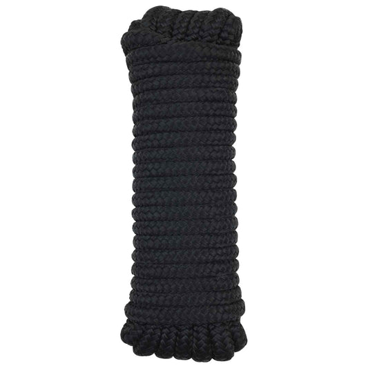 Boat Rope 10 mm 15 m Black Polyester
