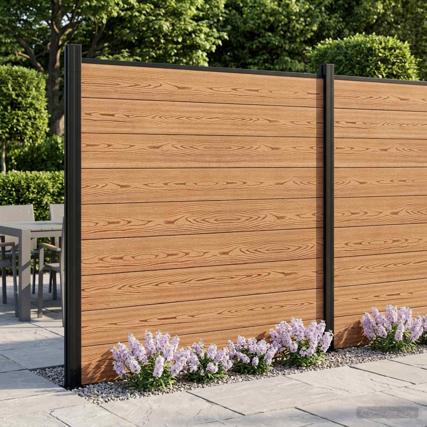 Fence Set 175 x 186 cm WPC and Aluminium Brown
