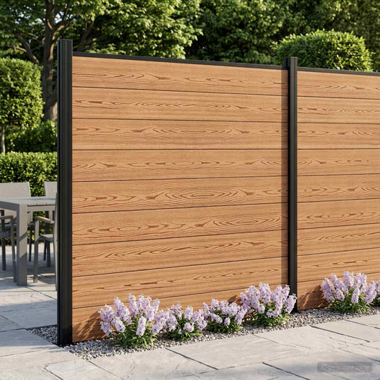 Fence Set 175 x 186 cm WPC and Aluminium Brown