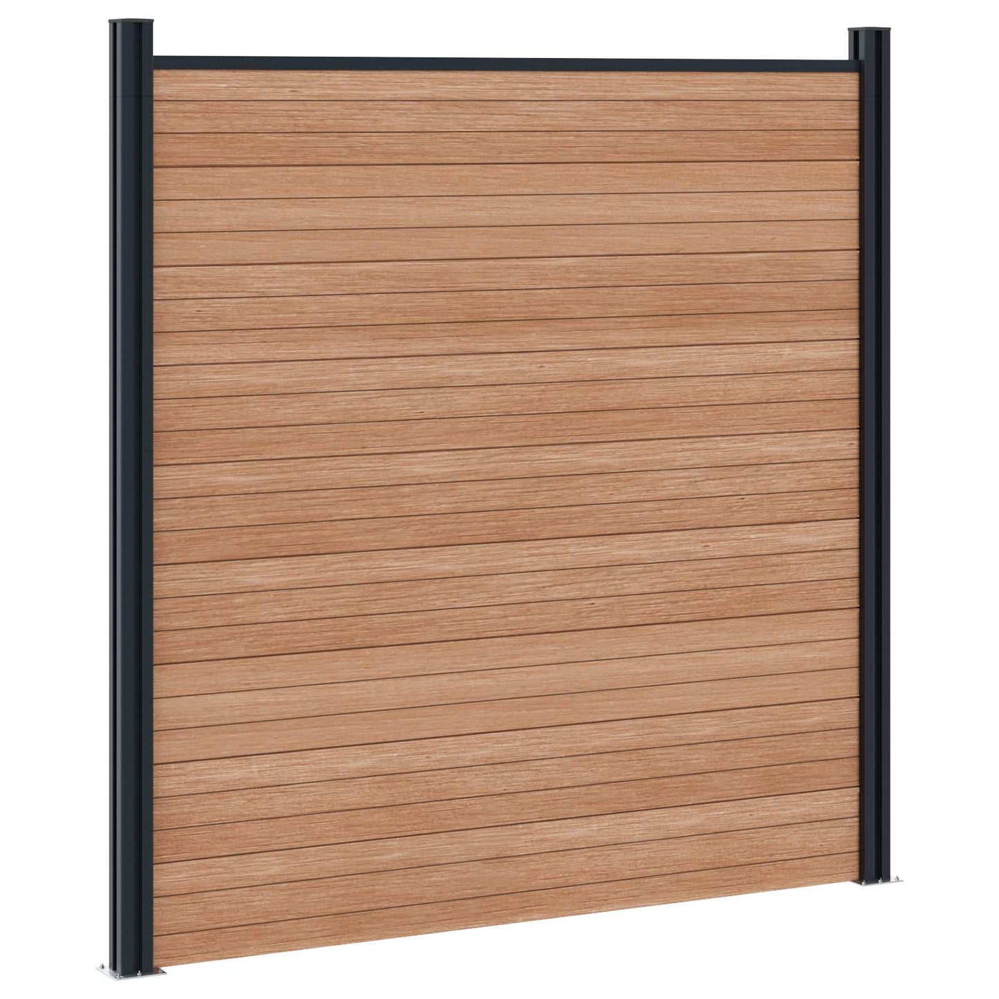 Fence Panel 4 pcs WPC and Aluminium Brown