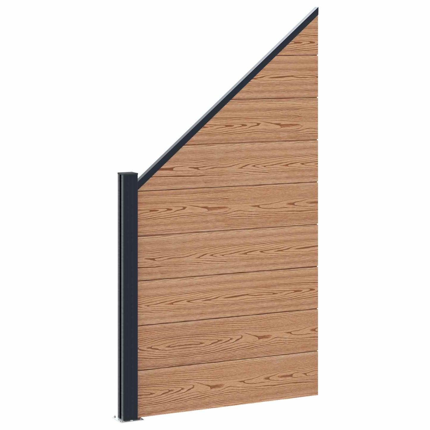 Fence Panel 4 pcs WPC and Aluminium Brown