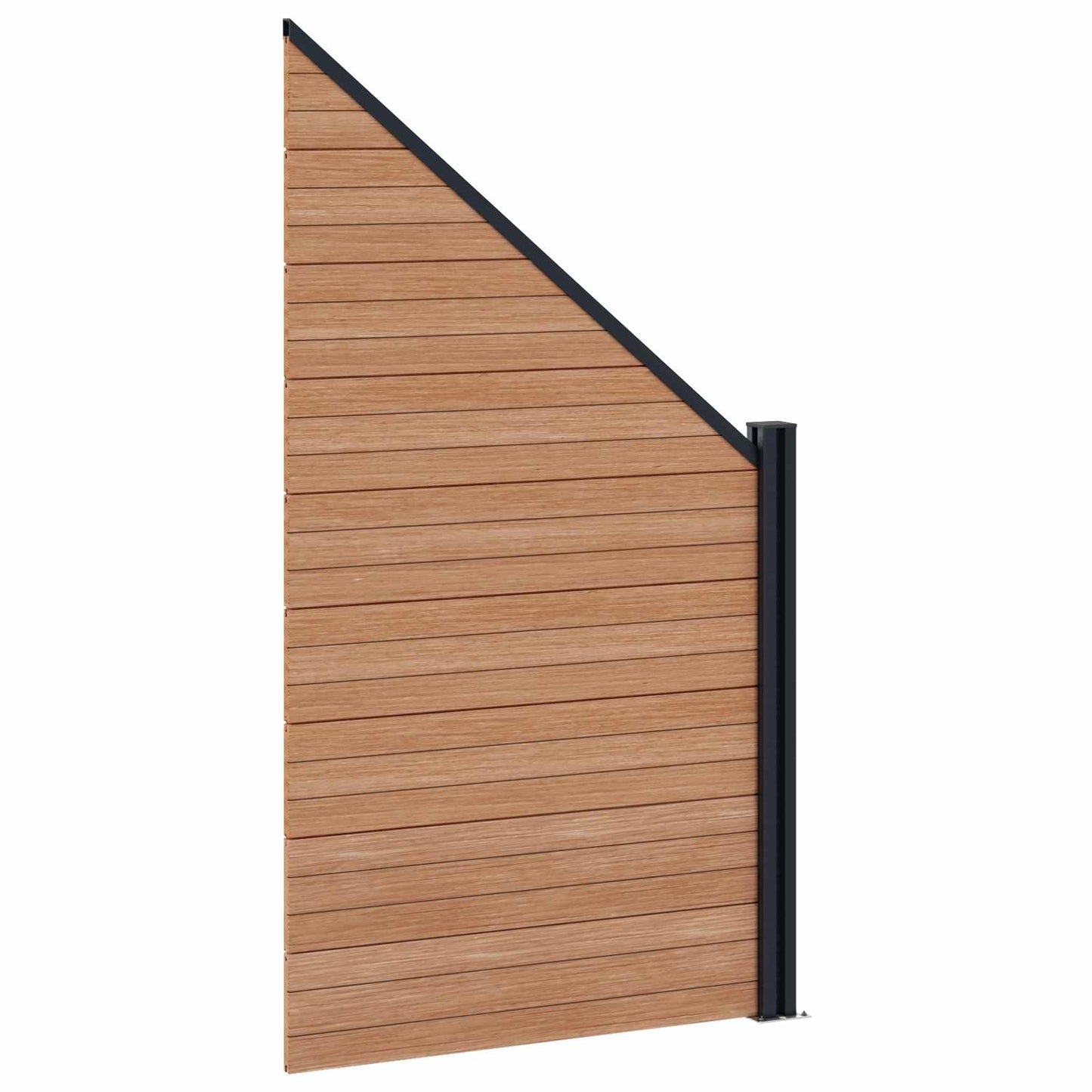 Fence Panel 4 pcs WPC and Aluminium Brown