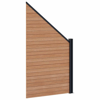 Fence Panel 4 pcs WPC and Aluminium Brown