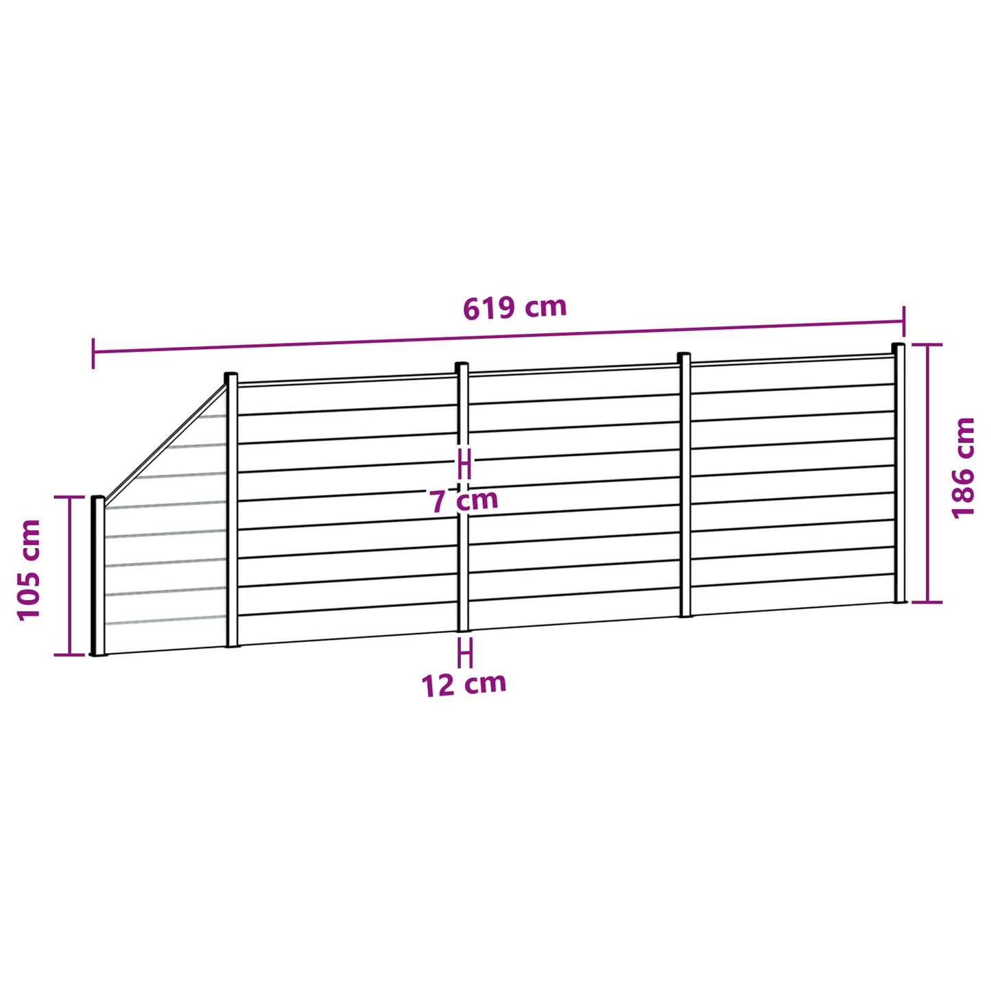 Fence Panel 4 pcs WPC and Aluminium Brown