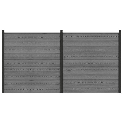 Fence Set 353 x 186 cm WPC and Aluminium Grey